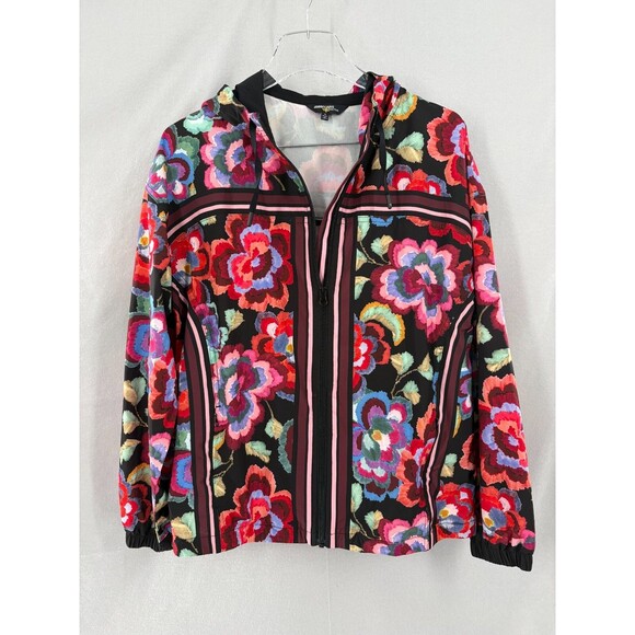 Johnny Was Medium Jacket Calanthe Full Zip Active Hooded Floral - Picture 2 of 6